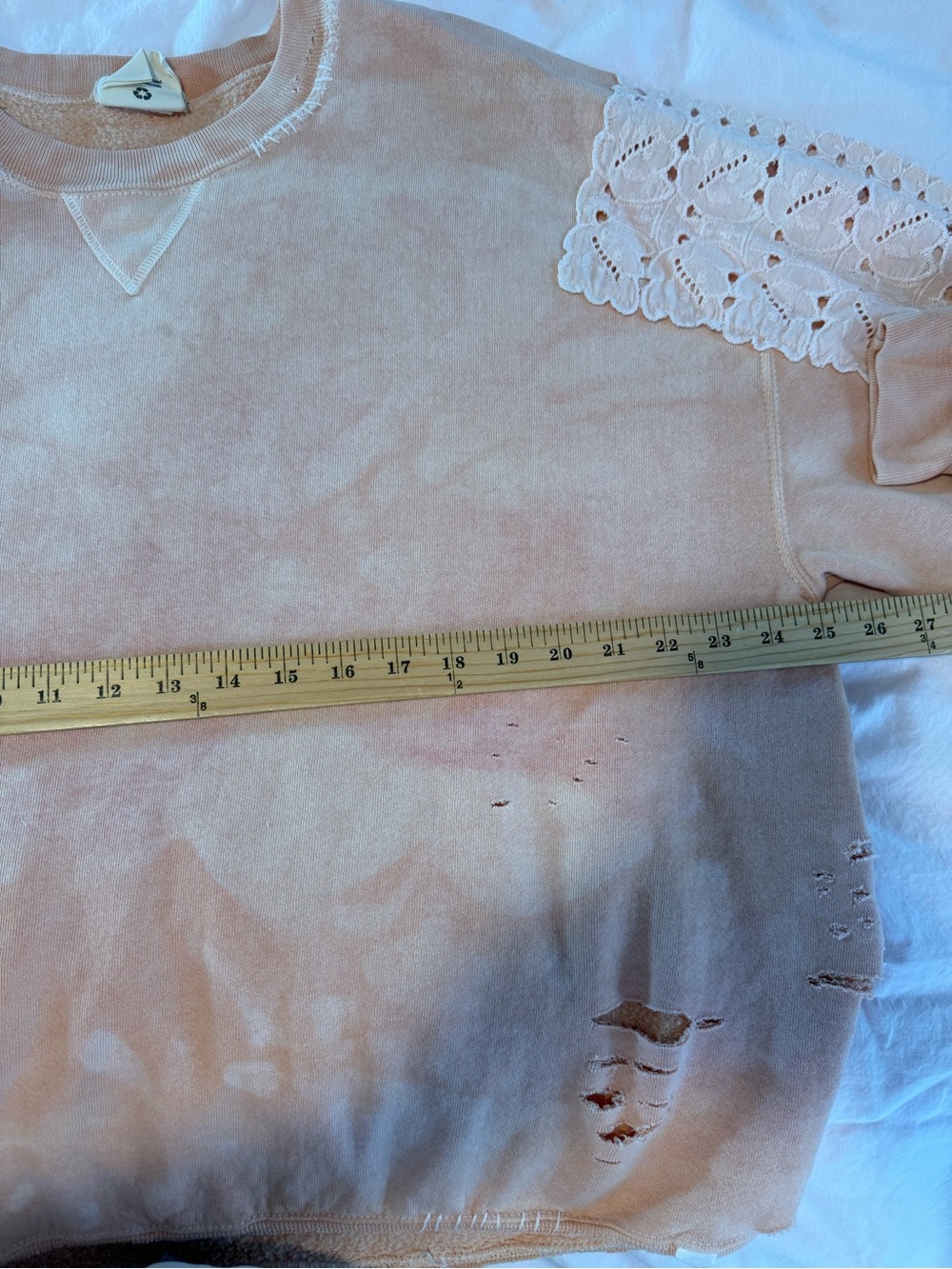 Free People Tricia Fix Camden Distressed Star Lace Sweatshirt - Picture 12 of 13